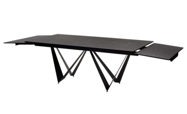 Керамический стол раскладной обеденный Concepto FJORD BLACK MARBLE 200-300 см-1