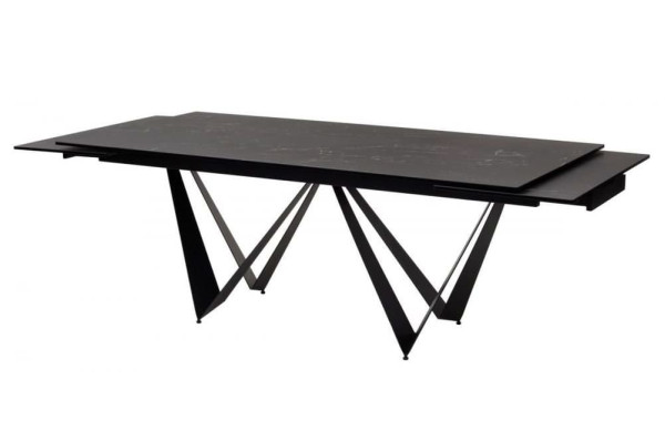 Керамический стол раскладной обеденный Concepto FJORD BLACK MARBLE 200-300 см-2