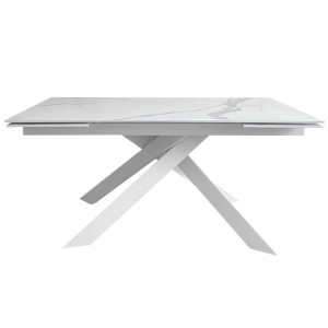 Керамический стол раскладной обеденный Concepto GRACIO CARRARA WHITE 160-240 см
