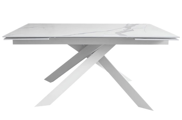 Керамічний стіл розкладний обідній Concepto GRACIO CARRARA WHITE 160-240 см-0