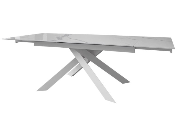 Керамічний стіл розкладний обідній Concepto GRACIO CARRARA WHITE 160-240 см-1