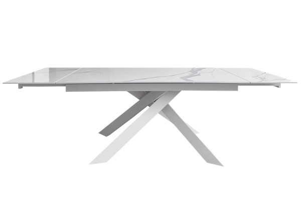 Керамічний стіл розкладний обідній Concepto GRACIO CARRARA WHITE 160-240 см-2