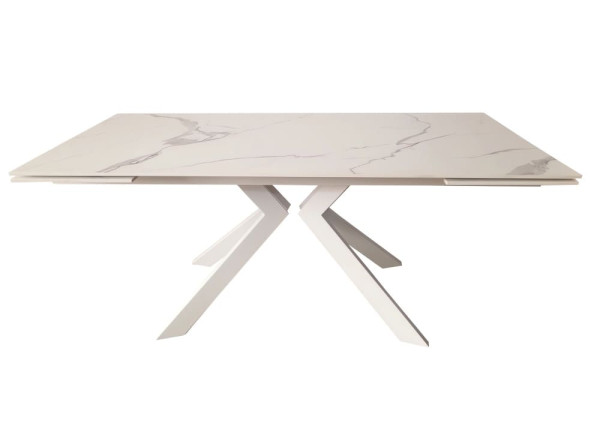 Керамический стол раскладной обеденный Concepto SWANK STATURARIO WHITE 180-260 см-0
