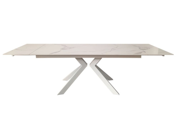 Керамический стол раскладной обеденный Concepto SWANK STATURARIO WHITE 180-260 см-1