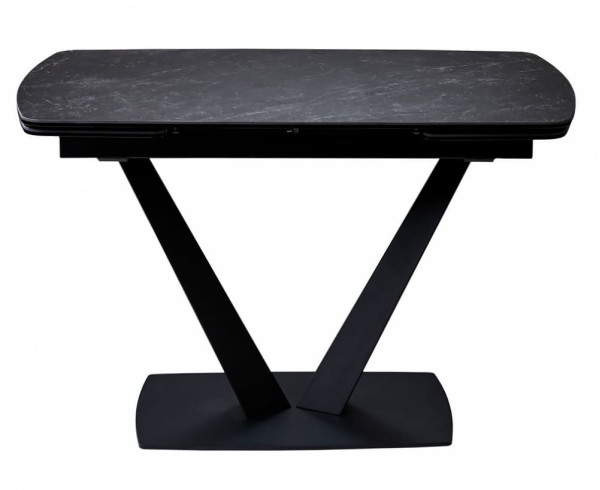 Керамічний стіл розкладний обідній Concepto ELVI BLACK MARBLE 120-180 см-0