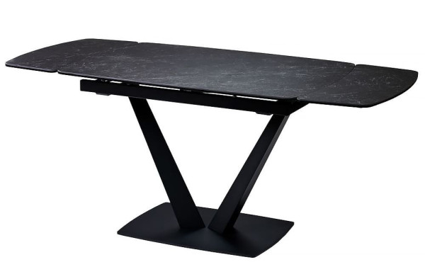 Керамічний стіл розкладний обідній Concepto ELVI BLACK MARBLE 120-180 см-2