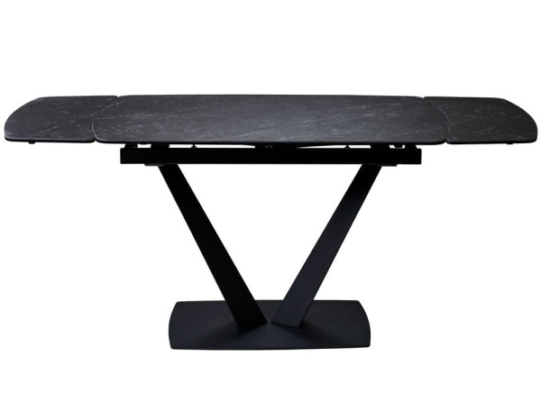 Керамічний стіл розкладний обідній Concepto ELVI BLACK MARBLE 120-180 см-3