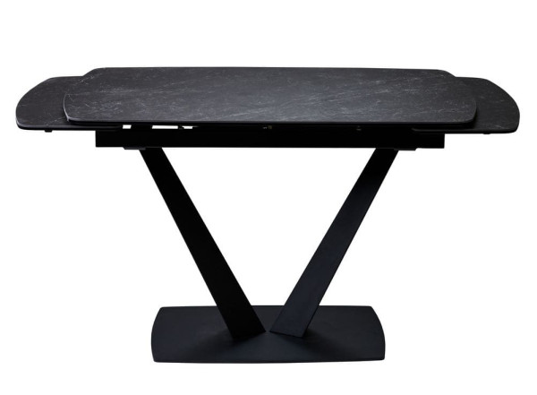 Керамічний стіл розкладний обідній Concepto ELVI BLACK MARBLE 120-180 см-1