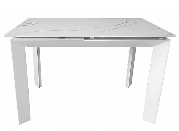 Керамический стол раскладной обеденный Concepto VERMONT STATURARIO WHITE 120-170 см-0