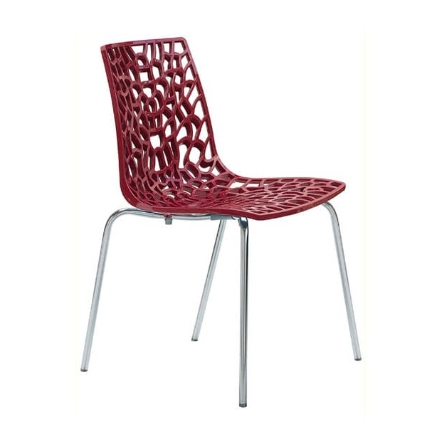 Стул GRANDSOLEIL Groove Mite Solid Glossy Bordeaux Red-0