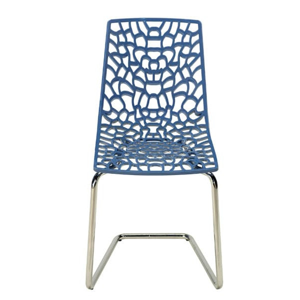 Стілець GRANDSOLEIL Groove C Legs Solid Glossy Avio Blue-0