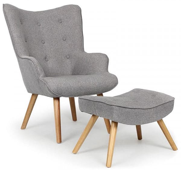 Кресло с подставкой для ног GSDM Флорино Серое-0