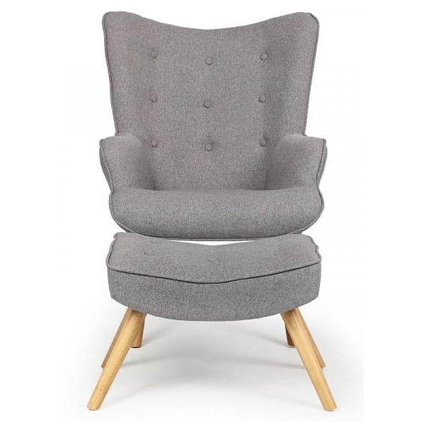 Кресло с подставкой для ног GSDM Флорино Серое-1