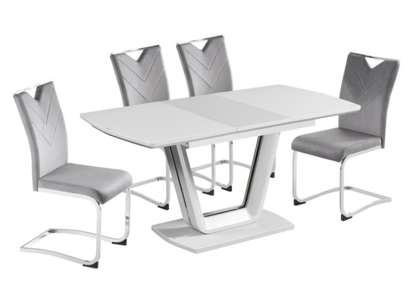 Стол раскладной обеденный Impulse Asti 120-160 Светло-серый-4