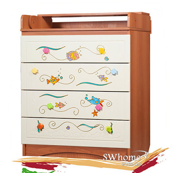 Пеленальний комод Вальтер Акваріум Вишня - ваніль Пеленальний комод Вальтер Акваріум Вишня - ваніль-0