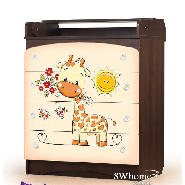Комод пеленальный Вальтер Жираф Орех темный - ваниль KD-4.62 Комод пеленальный Вальтер Жираф Орех темный - ваниль KD-4.62-0