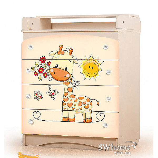 Комод пеленальный Вальтер Жираф Венге светлый Комод пеленальный Вальтер Жираф Венге светлый-0
