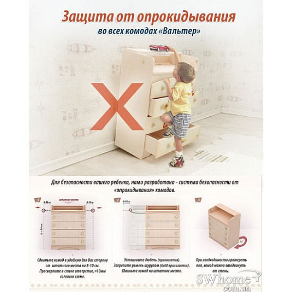 Комод пеленальный Вальтер Дружок Венге светлый Комод пеленальный Вальтер Дружок Венге светлый-1