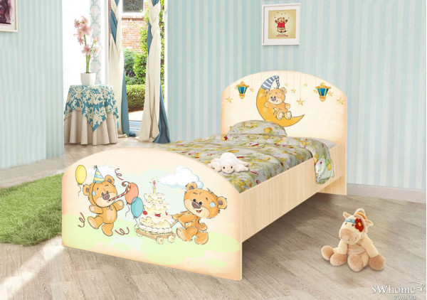 Кровать Вальтер Мишка Хеппи Венге светлый-0