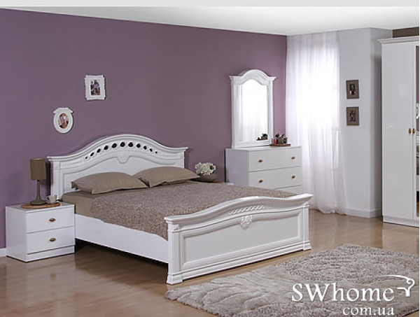 Двоспальне ліжко Embawood Рената Біле-0