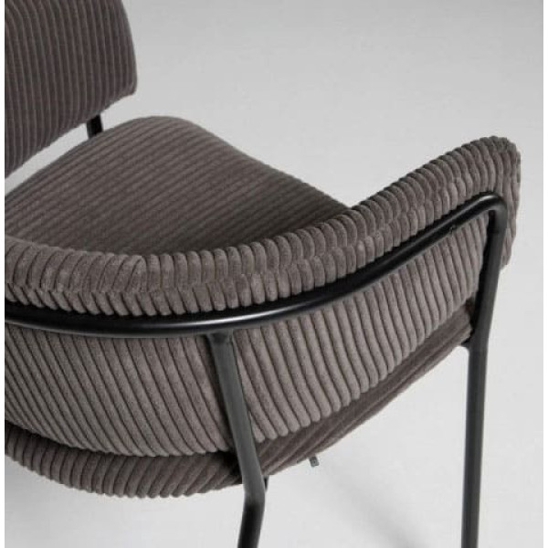 Крісло La Forma KONNIE Сірий вельвет-3