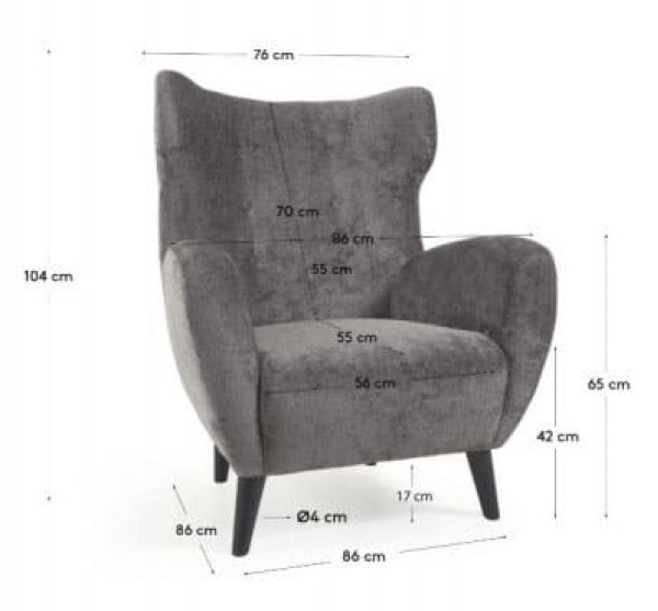 Крісло La Forma PASSO Сірий YG0043BG15-9