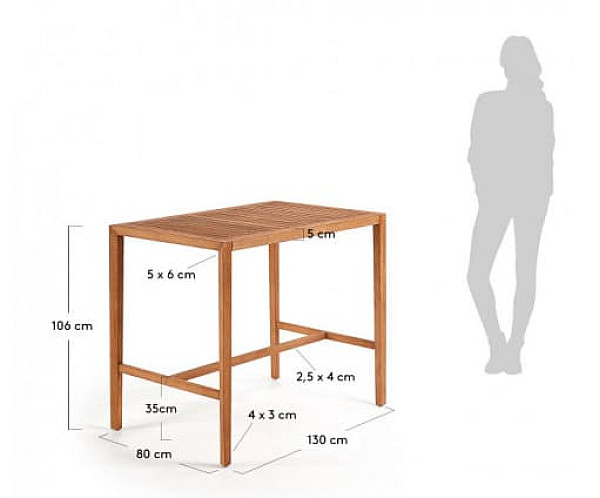 Барный стол La Forma CYBILLE CC1026M46 Барный стол La Forma CYBILLE CC1026M46-1
