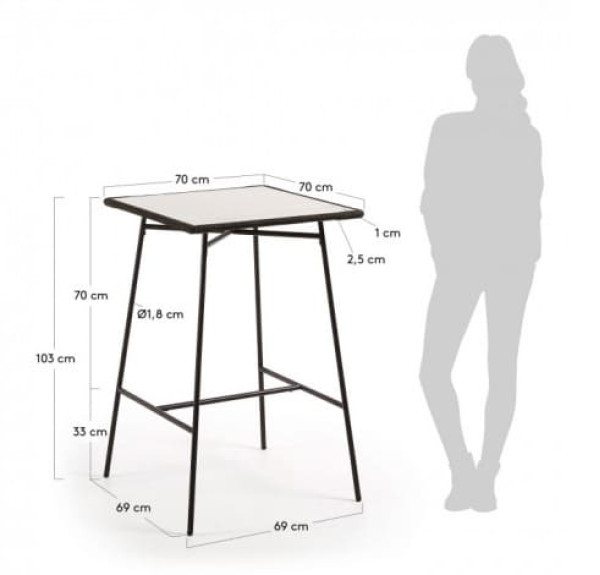 Барный стол La Forma FREEMAN CC1021PR14 Барный стол La Forma FREEMAN CC1021PR14-1