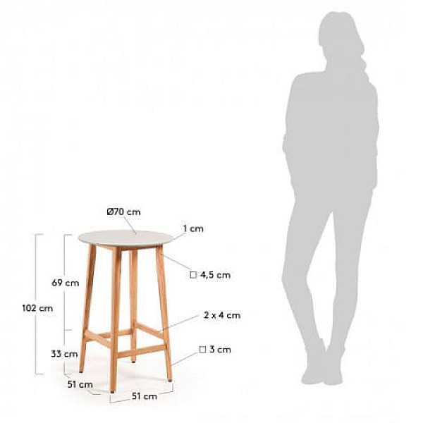 Барный стол La Forma GIORGIA CC1023PR14 Барный стол La Forma GIORGIA CC1023PR14-1