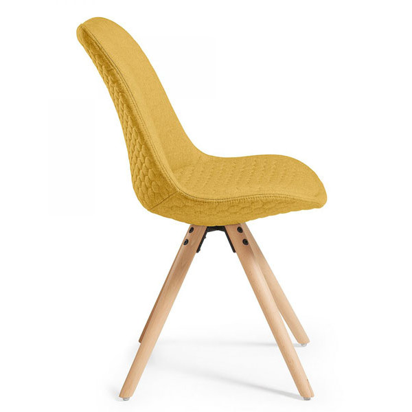 Стілець La Forma Lars Жовтий тканина-бук-1