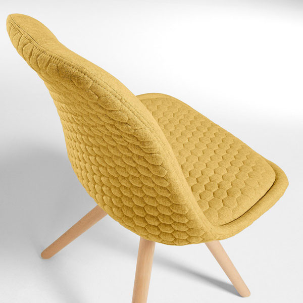 Стілець La Forma Lars Жовтий тканина-бук-3
