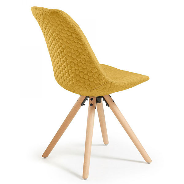 Стілець La Forma Lars Жовтий тканина-бук-2