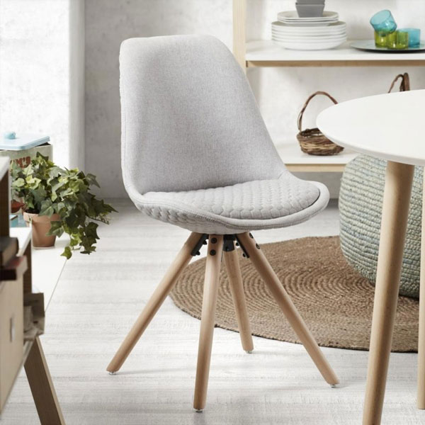 Стілець La Forma Lars Сірий тканина-бук-1