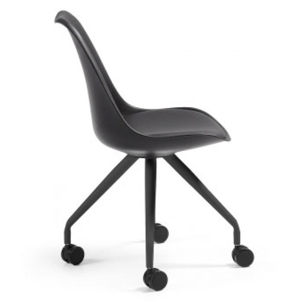 Стул на колесиках La Forma Lars пластик Черный-1