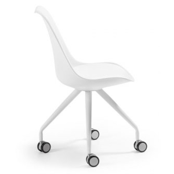 Стілець на коліщатках La Forma Lars пластик Білий-1