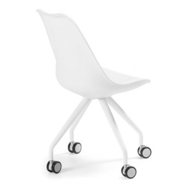 Стілець на коліщатках La Forma Lars пластик Білий-2