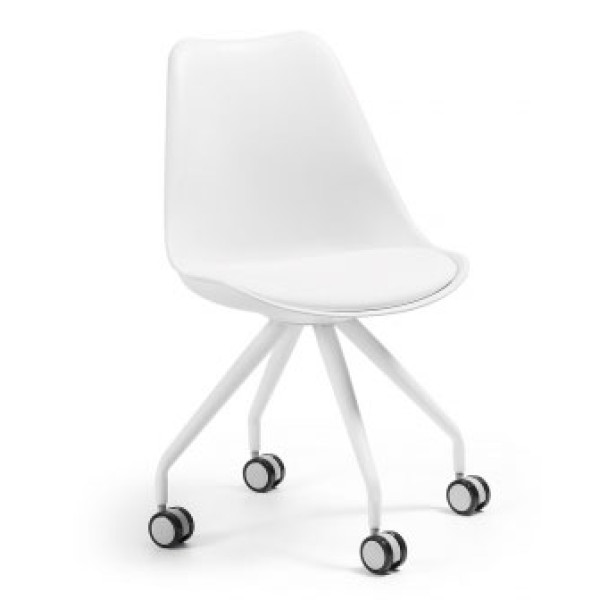 Стілець на коліщатках La Forma Lars пластик Білий-0