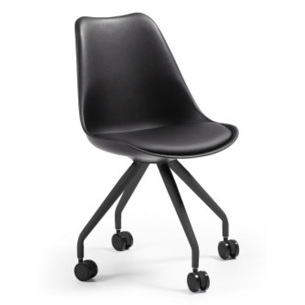 Стул на колесиках La Forma Lars пластик Черный-0