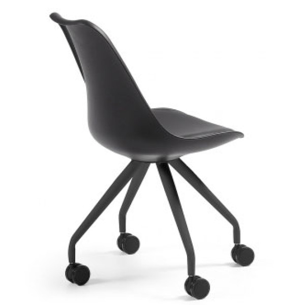 Стул на колесиках La Forma Lars пластик Черный-2