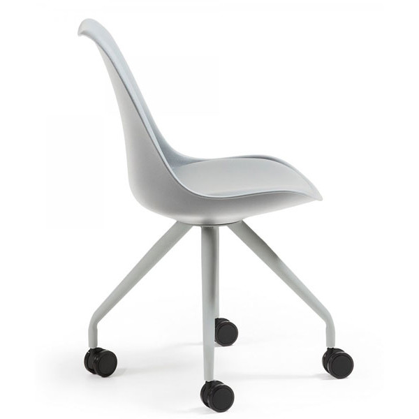 Стілець на коліщатках La Forma Lars пластик Сірий-1