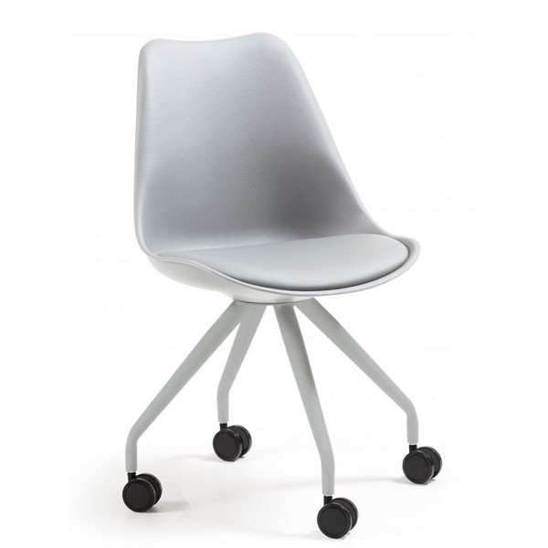 Стілець на коліщатках La Forma Lars пластик Сірий-0