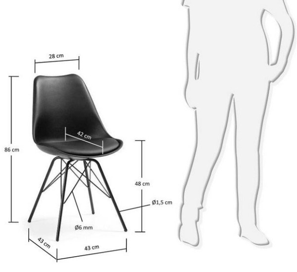 Стул La Forma Lars пластик Черный-9