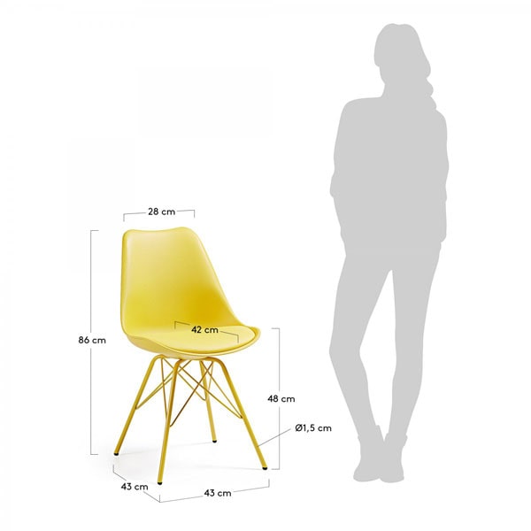 Стул La Forma Lars пластик Желтый-8