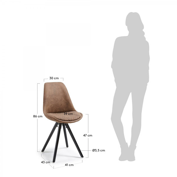 Стілець La Forma Lars Коричневий тканина чорний-5