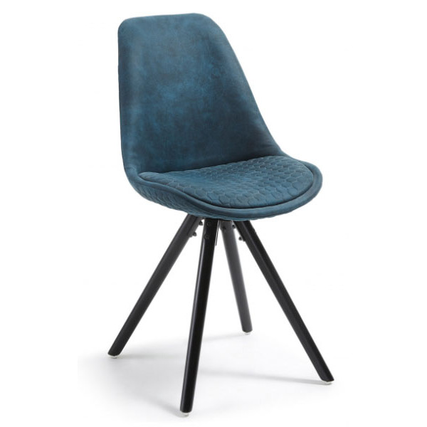 Стул La Forma Lars Темно-синий ткань черный-0