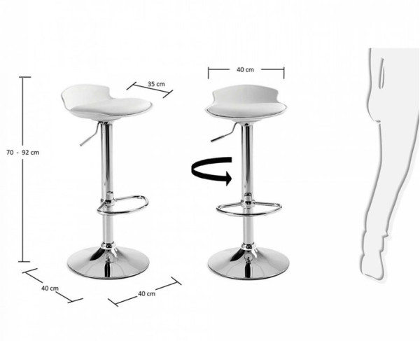 Барний стілець La Forma AMARI Білий-2