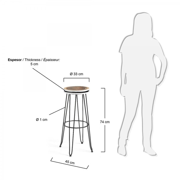 Барный стул La Forma FARLEY Коричневый-1