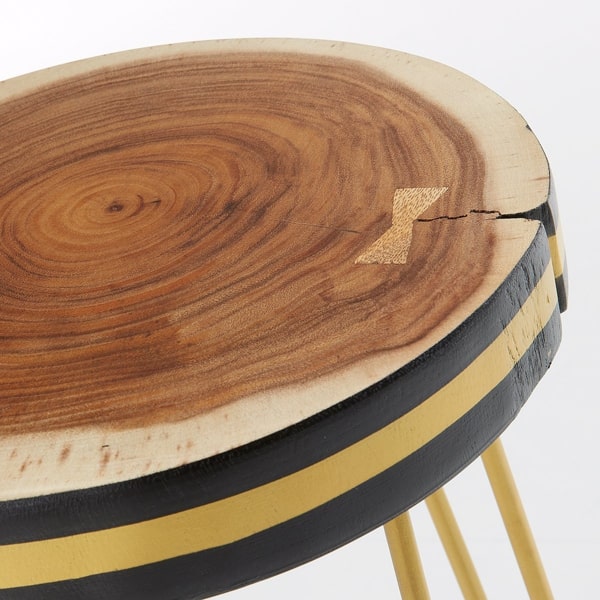 Барний стілець La Forma FARLEY Чорно-золотий-3