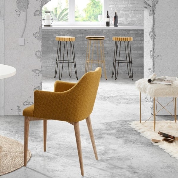 Барний стілець La Forma FARLEY Чорно-золотий-1