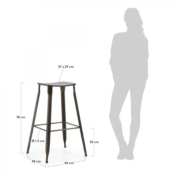 Барний стілець La Forma GLITZ Графіт-1